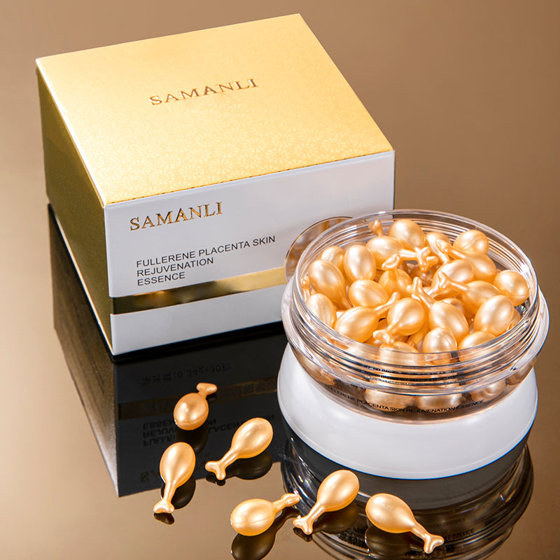 Mercilen Sérum de Rajeunissement de la Peau Essence Capsule Blanchissant Fullerène Placenta Vitamine-Infusé Liquide pour le Vieillissement de la Peau