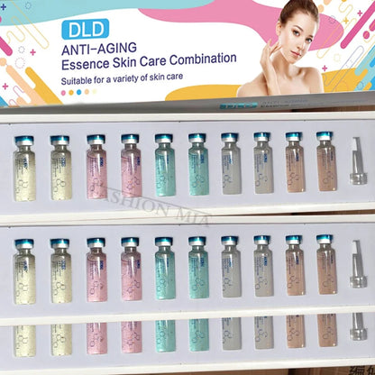 Kit d'ampoule d'essence anti-continuité pour le visage, acide hyaluronique, stade de niacinamide, ADN, hydrate, nourrit, rétrécit les pores, soins de la peau