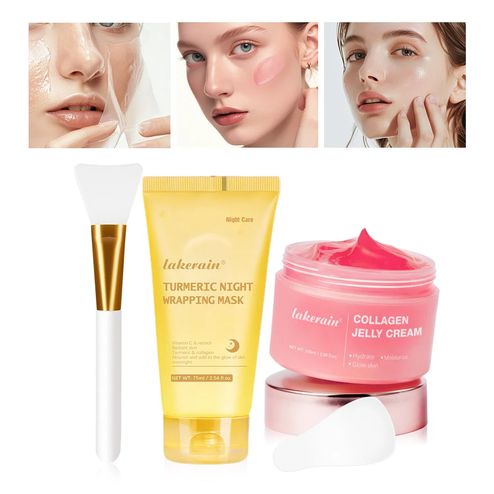 Crème de gelée de collagène Masque facial de nuit au collagène hydrolysé Masque à retirer hydratant Raffermissant Soin de la peau