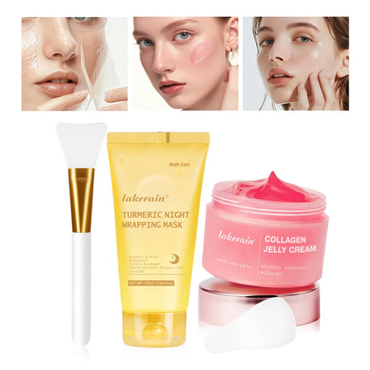 Crème de gelée de collagène Masque facial de nuit au collagène hydrolysé Masque à retirer hydratant Raffermissant Soin de la peau