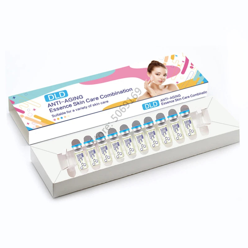 Kit d'ampoule d'essence anti-continuité pour le visage, acide hyaluronique, stade de niacinamide, ADN, hydrate, nourrit, rétrécit les pores, soins de la peau