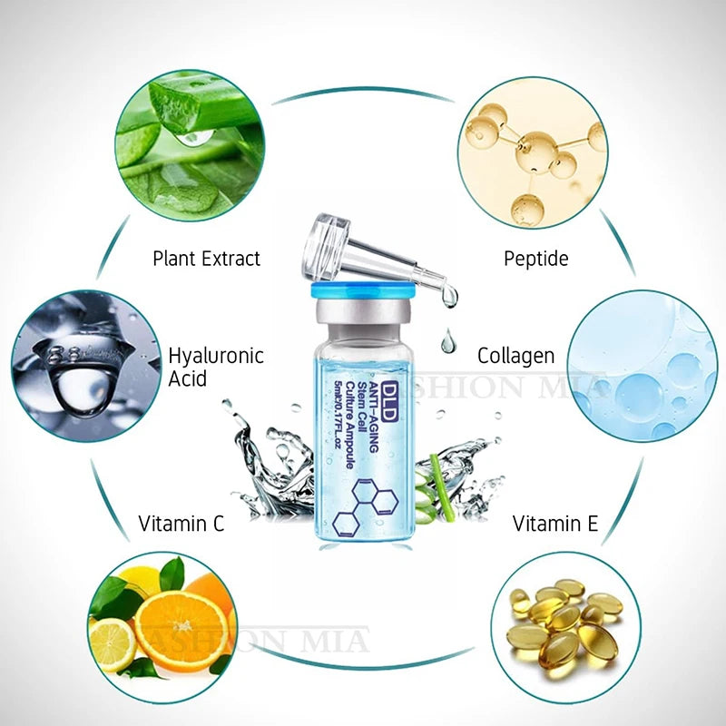 Kit d'ampoule d'essence anti-continuité pour le visage, acide hyaluronique, stade de niacinamide, ADN, hydrate, nourrit, rétrécit les pores, soins de la peau