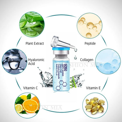 Kit d'ampoule d'essence anti-continuité pour le visage, acide hyaluronique, stade de niacinamide, ADN, hydrate, nourrit, rétrécit les pores, soins de la peau