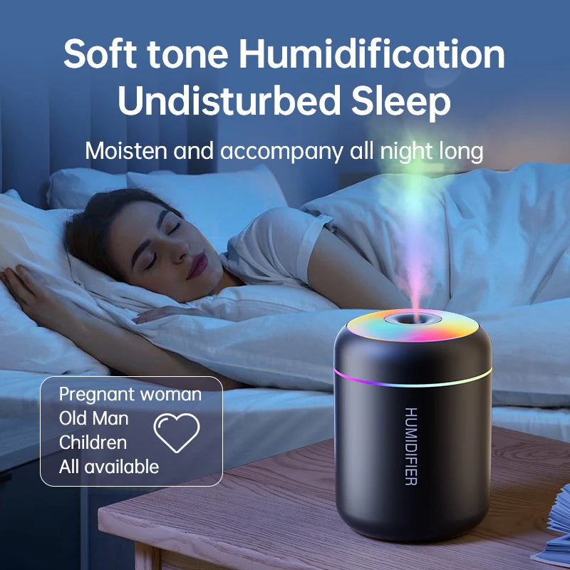 Mini humidificateur d'air électrique USB 180ML, diffuseur d'arôme, purificateur d'huile essentielle, brumisateur d'aromathérapie, lumières pour  maison, chambre à coucher