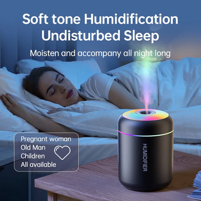 Mini humidificateur d'air électrique USB 180ML, diffuseur d'arôme, purificateur d'huile essentielle, brumisateur d'aromathérapie, lumières pour  maison, chambre à coucher