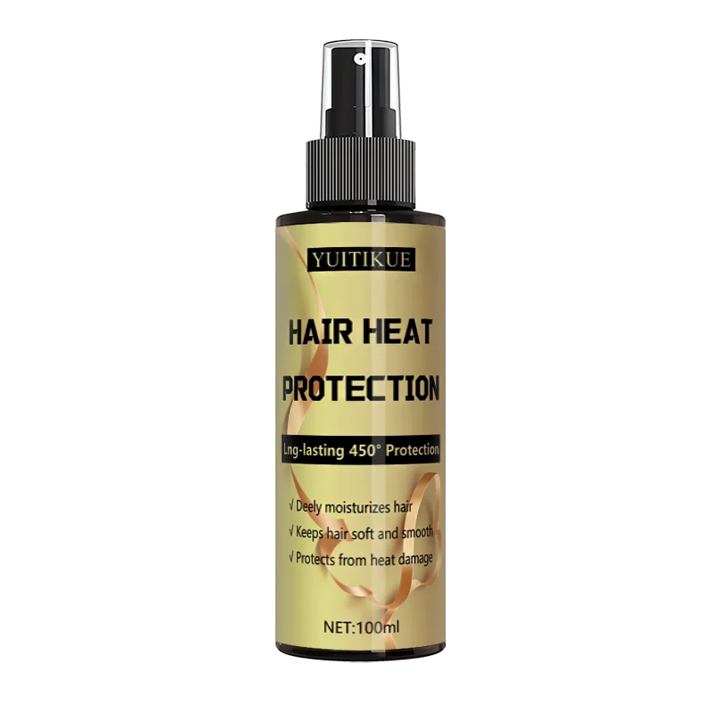 Spray de protection contre la chaleur des cheveux, protection longue durée jusqu'à 450 degrés, hydrate en profondeur les cheveux, rendant doux et lisse.