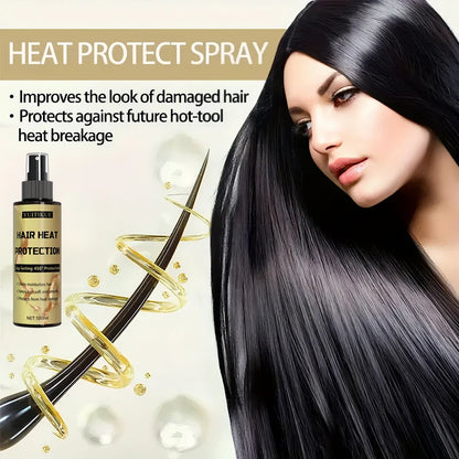 Spray de protection contre la chaleur des cheveux, protection longue durée jusqu'à 450 degrés, hydrate en profondeur les cheveux, rendant doux et lisse.