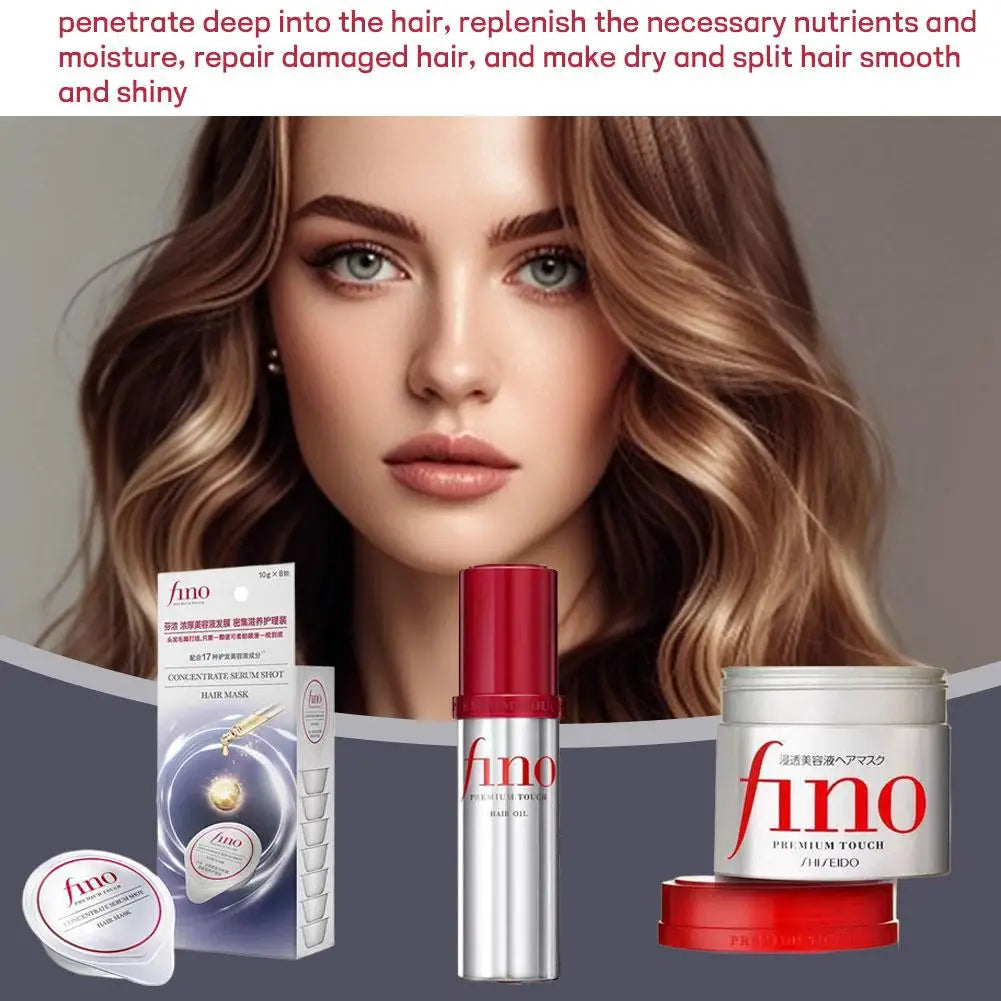 Japanese Fino Shampoo Conditioner Hair Collagen Keratin Hairs Conditioner Nourishing Dry Damaged Hair Care Repairs Hair Mask