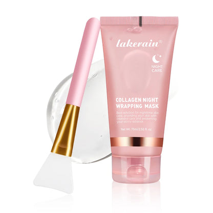 Crème de gelée de collagène Masque facial de nuit au collagène hydrolysé Masque à retirer hydratant Raffermissant Soin de la peau