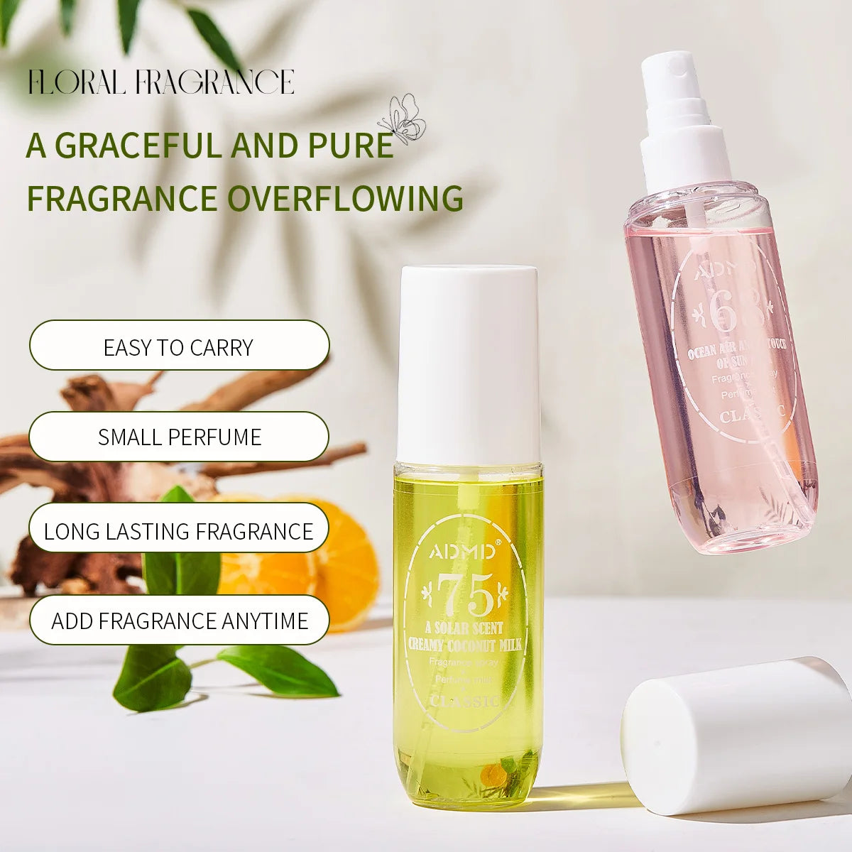 Spray corporel parfum numérique, parfum naturel longue durée, sans alcool, parfum d'huile essentielle brésilienne concassée populaire