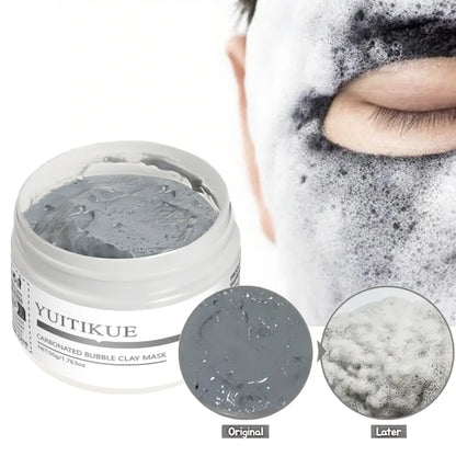 YUITIKUE Masque de boue à bulles gazeuses, 50g - riche en acide salicylique, hypoallergénique, masque hydratant pour types beige clair