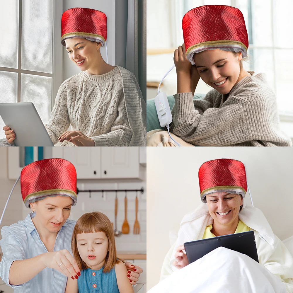 Bonnet chauffant électrique pour cheveux, bonnet de traitement thermique, bonnet auto-chauffant et étanche, soins capillaires nourrissants pour SPA