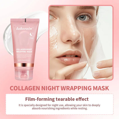 Crème de gelée de collagène Masque facial de nuit au collagène hydrolysé Masque à retirer hydratant Raffermissant Soin de la peau