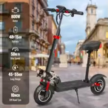 800W puissant Scooter électrique 48V 15Ah vitesse maximale 50 km/h 50km portée 10 ''pneus double amortisseur pliant EScooter pour adultes
